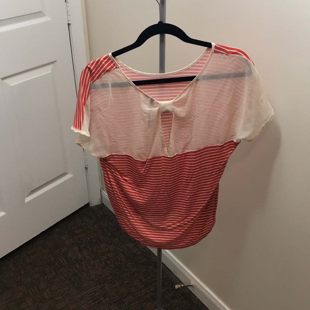 Orange Striped Blouse